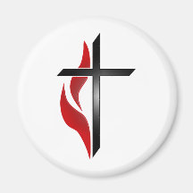 CROSS & FLAME FRIDGE MAGNET