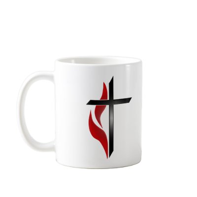 CROSS & FLAME COFFEE MUGS by dgpaulart