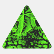 cross & heart green triangle sticker