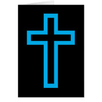 Cross in Black Blue Gold or Silver Card