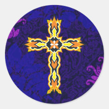 cross-sharp-orange solid bg sticker