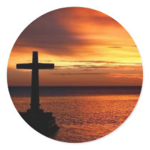 cross round sticker