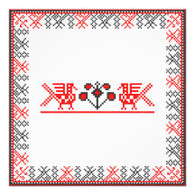 Cross-stitch birds custom announcements