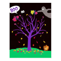 Cross-Stitch Halloween Postcard