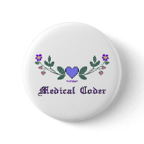 Cross Stitch Print Medical Coder Pins