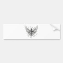 Cross ~ Winged Christian Christianity Gothic Bumper Sticker