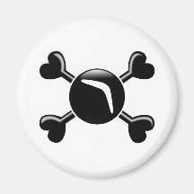 Crossbones Boomerang Fridge Magnet