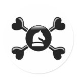 Crossbones Chess Round Stickers