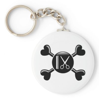Crossbones Cosmetology Keychain by busybees