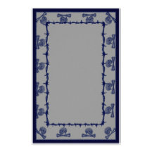 crossbones dutch blue custom stationery