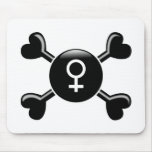 Crossbones Feminism Mouse Mat