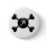 Crossbones Flowers Button