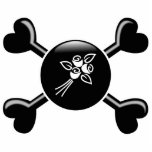 Crossbones Flowers Acrylic Cut Out