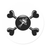 Crossbones Flowers Stickers