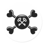 Crossbones Locks and Keys Round Stickers