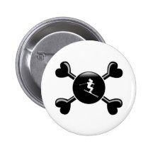 Crossbones Skiing Pinback Buttons