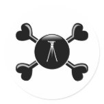Crossbones Surveying Round Stickers