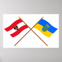 Crossed Austria and Niederösterreich flags