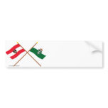 Crossed Austria and Steiermark flags