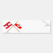 Crossed Austria and Tirol flags Bumper Stickers
