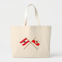 Crossed Austria and Tirol flags Canvas Bags