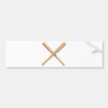 Crossed Baseball Bats Bumper Stickers
