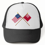 Crossed Bennington and Brandywine Flags Mesh Hat