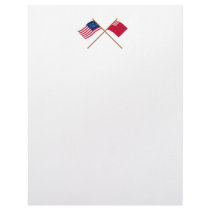 Crossed Bennington and Forster-Knight Flags Letterhead Template