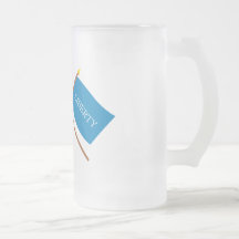 Crossed Bennington and Schenectady Liberty Flags Coffee Mug