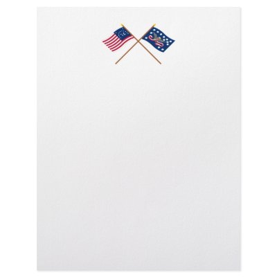 Crossed Bennington and Whiskey Rebellion Flags Letterhead Design by Vexillophile