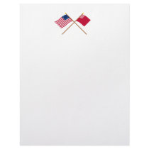 Crossed Betsy Ross and Forster-Knight Flags Personalized Letterhead