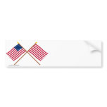 Crossed Betsy Ross and Sons of Liberty Flags Bumper Stickers