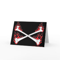 Crossed Bones with Flames Greeting Card