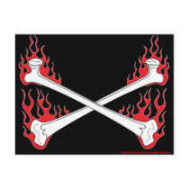 Crossed Bones with Flames Postcard