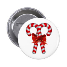 Crossed Candy Canes Button