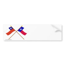 Crossed Chile and Texas Flags Bumper Sticker