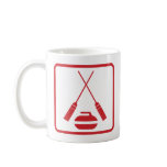 Crossed curling brooms mug