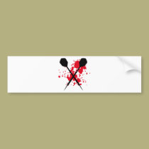 crossed darts icon bumper stickers