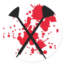 crossed darts icon round stickers