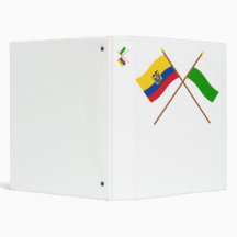 Crossed Ecuador and Esmeraldas flags Vinyl Binder