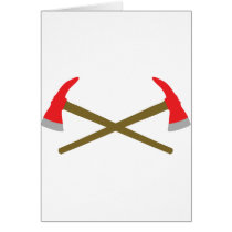 crossed firefighter axe card