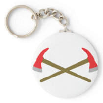 crossed firefighter axe keychains