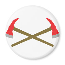 crossed firefighter axe magnets