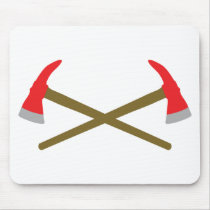 crossed firefighter axe mouse pad
