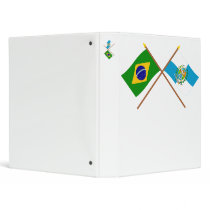 Crossed Flags of Brazil and Rio de Janeiro