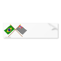 Crossed Flags of Brazil and São Paulo