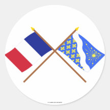 Crossed flags of France and Essonne Round Sticker