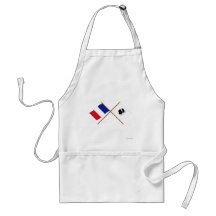 Crossed flags of France and La Corse Apron