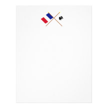 Crossed flags of France and La Corse Custom Letterhead