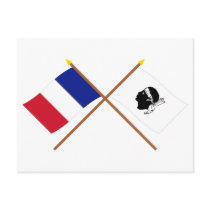 Crossed flags of France and La Corse